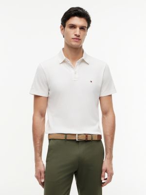 yellow regular fit mesh jersey polo shirt for men tommy hilfiger