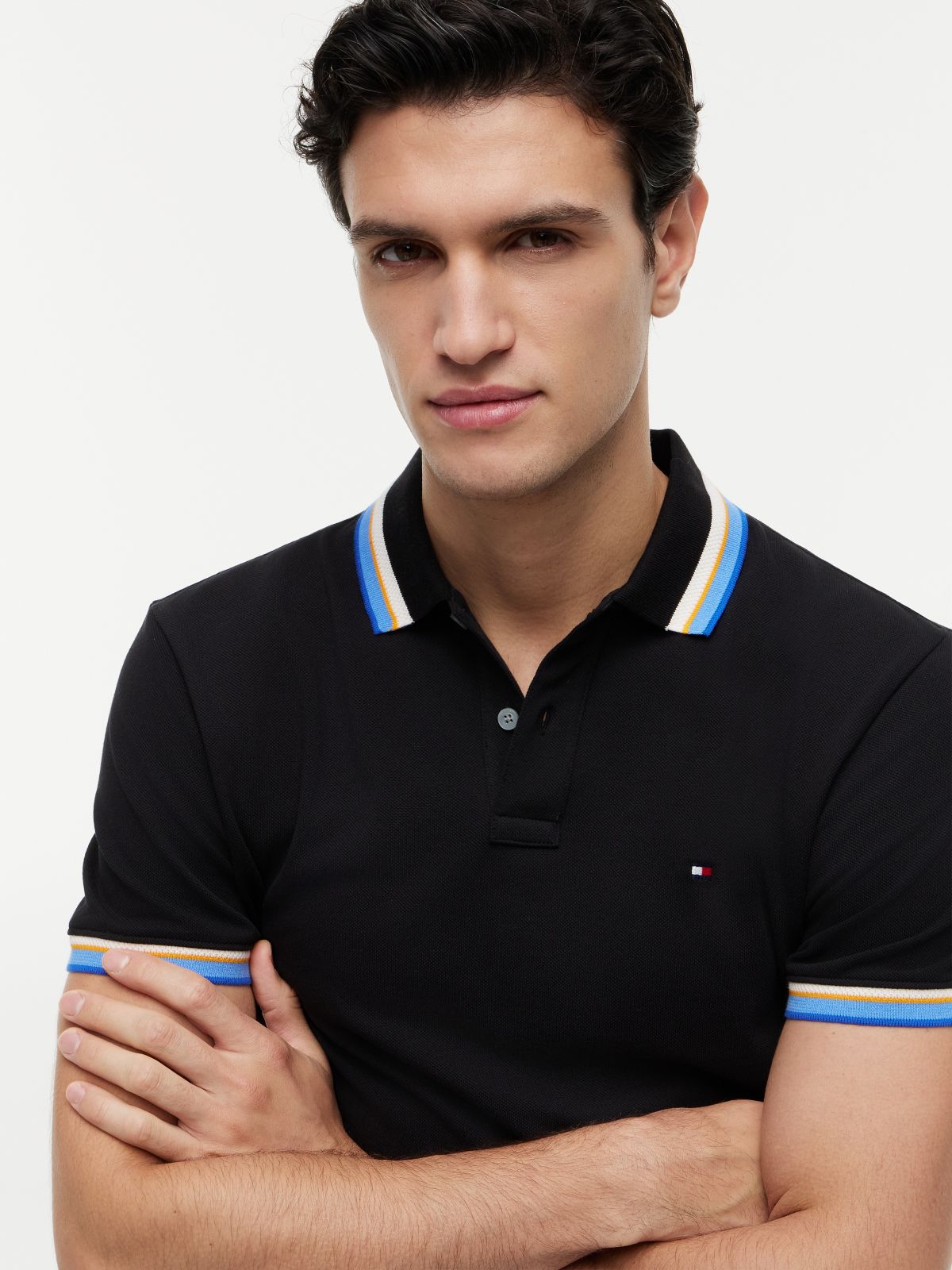 Regular Fit Tipped Polo Shirt — Black