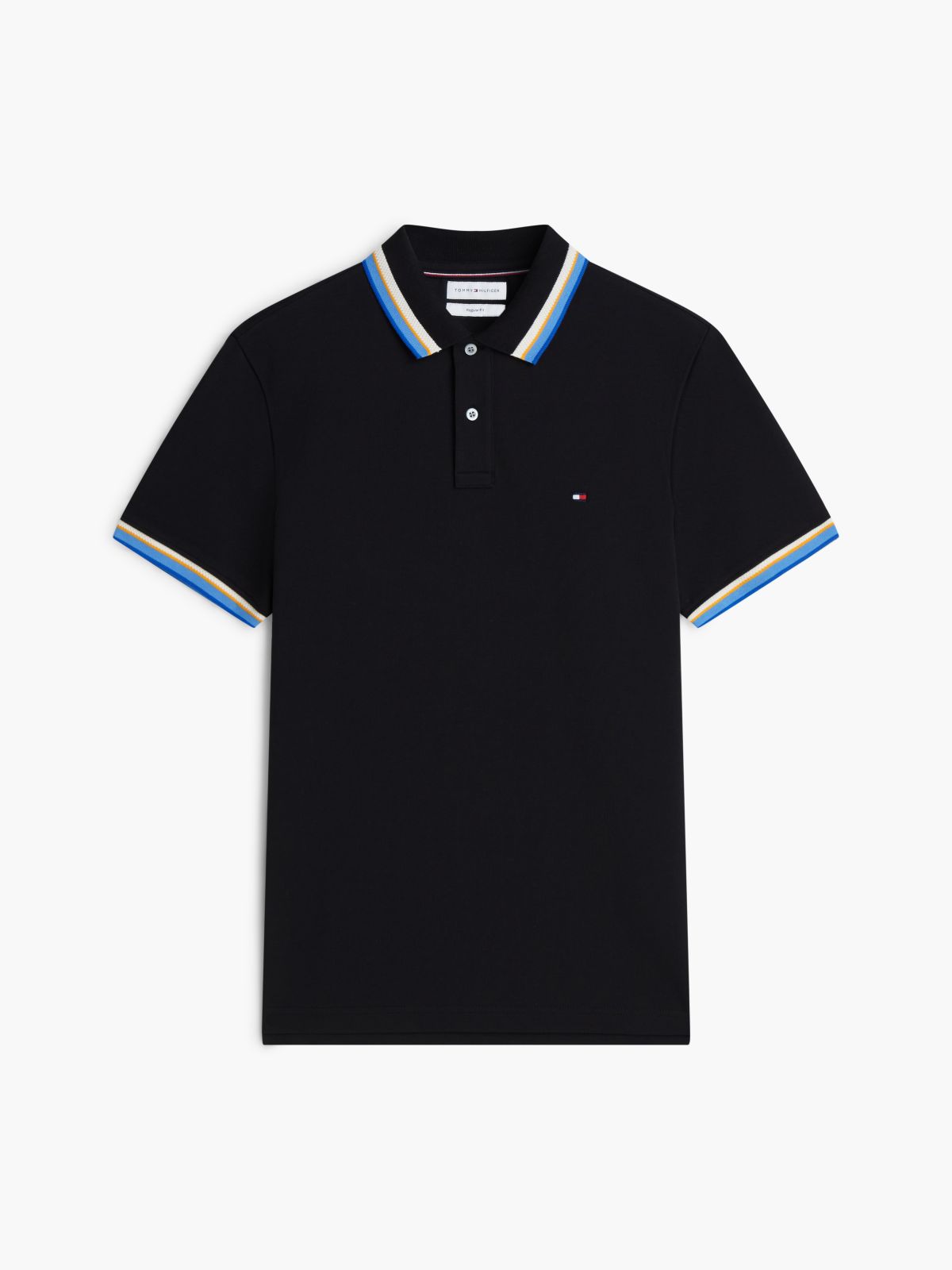 Regular Fit Tipped Polo Shirt — Black