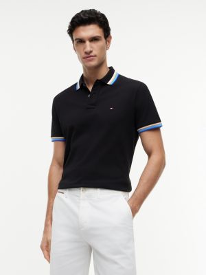 polo à coupe standard et liseré black pour hommes tommy hilfiger