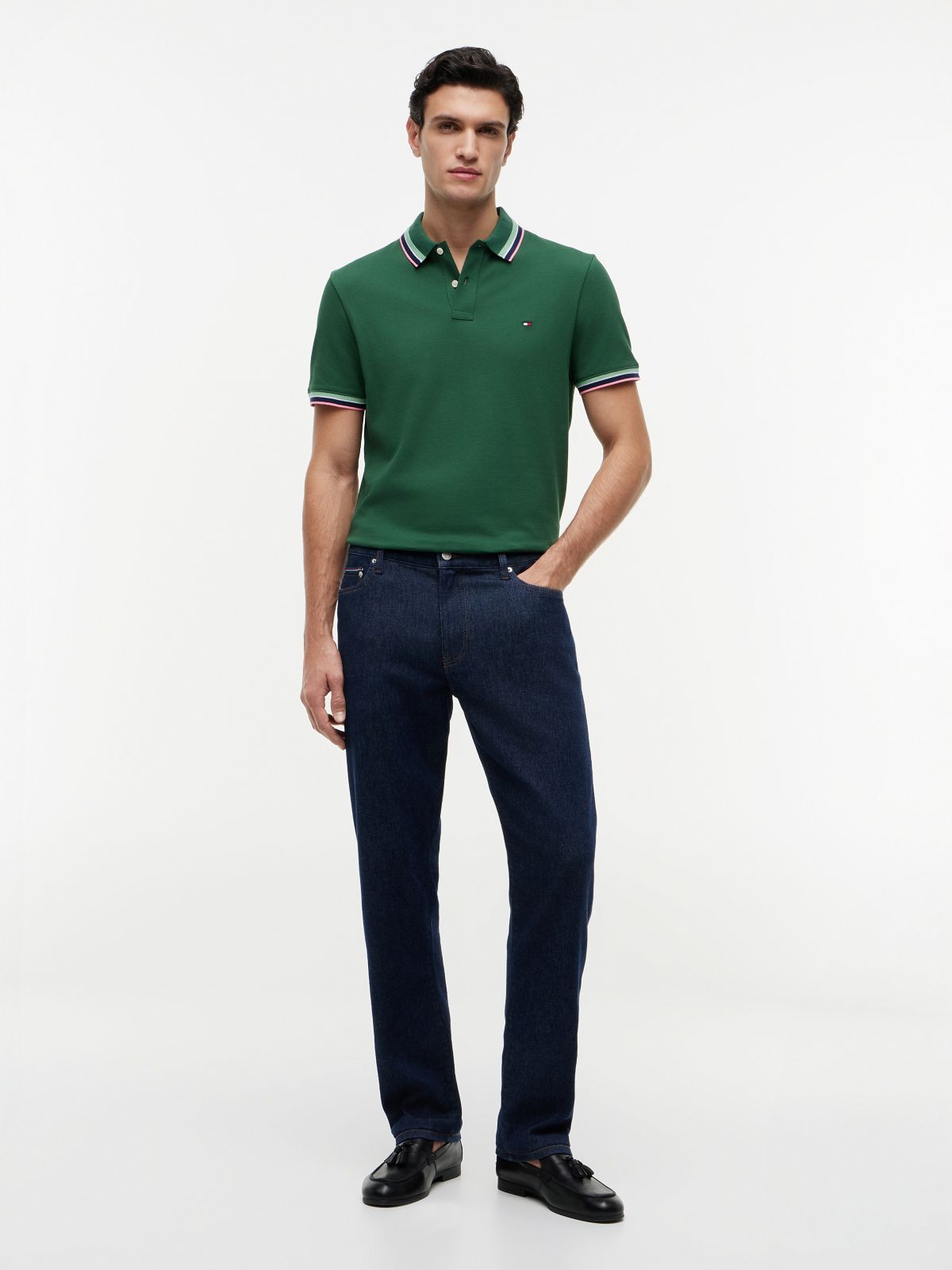 Regular Fit Tipped Polo Shirt — Green