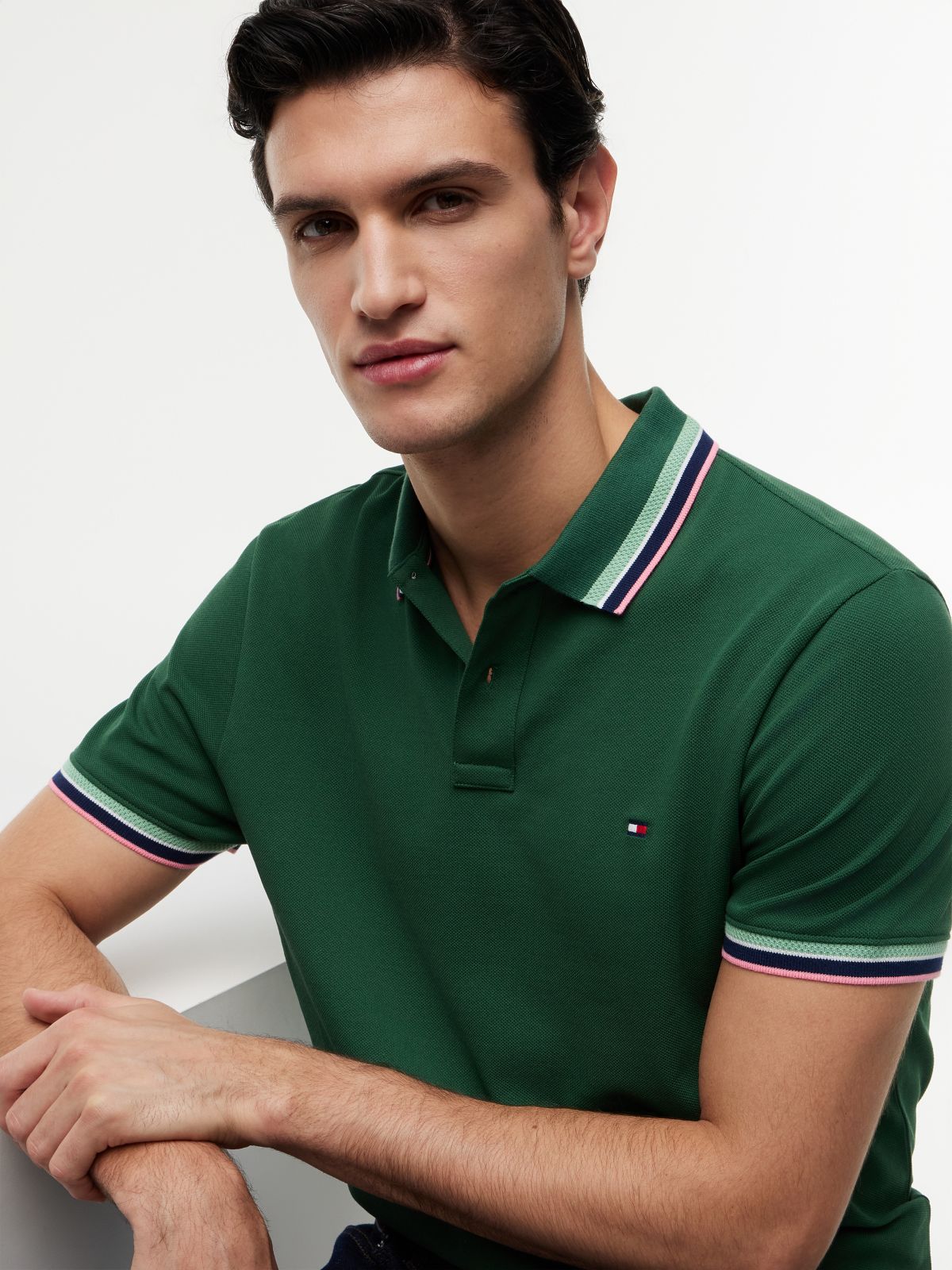 Regular Fit Tipped Polo Shirt — Green