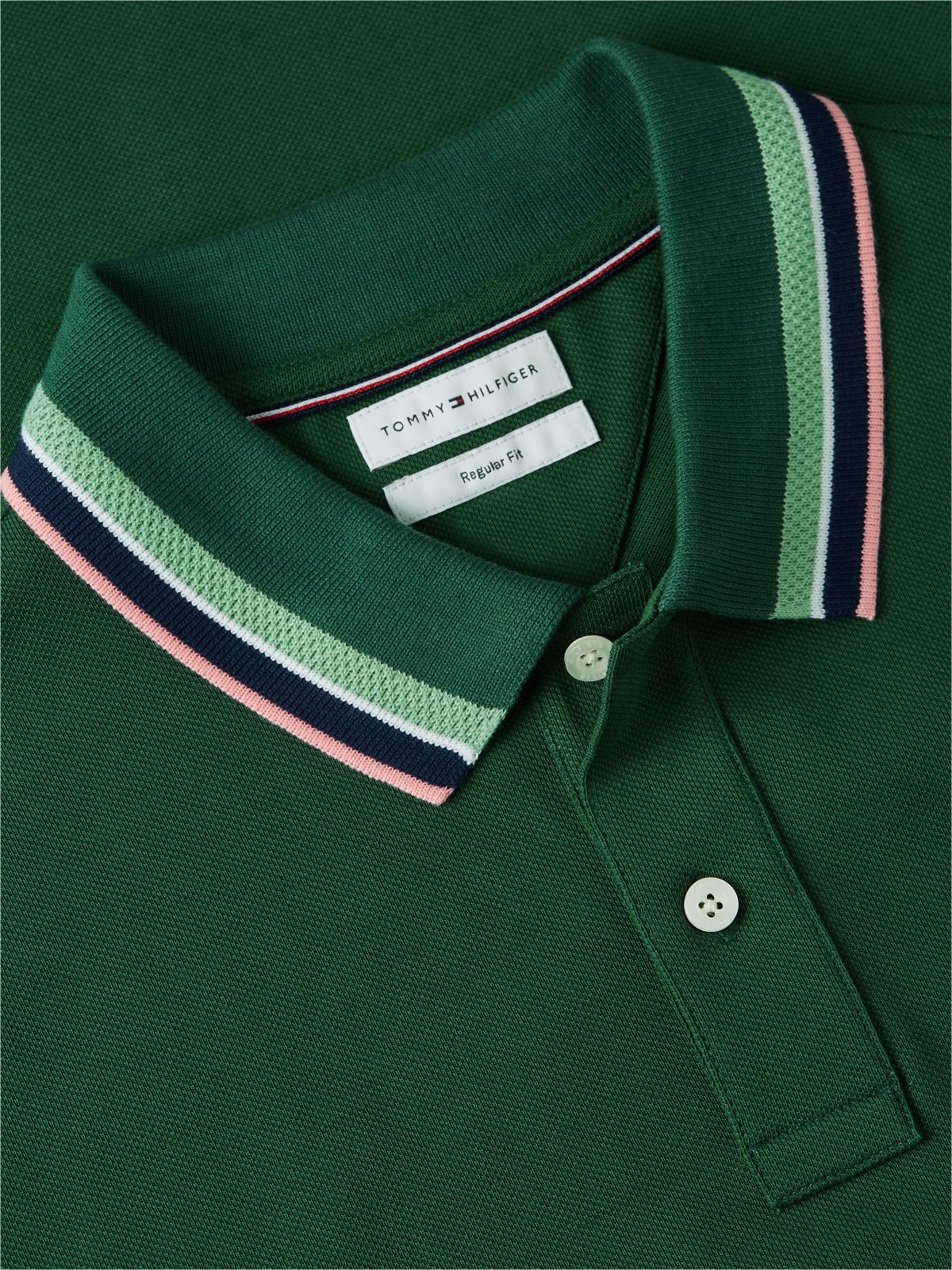 Regular Fit Tipped Polo Shirt — Green