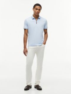 Regular Fit Global Stripe Zip Polo Shirt — Blue 2