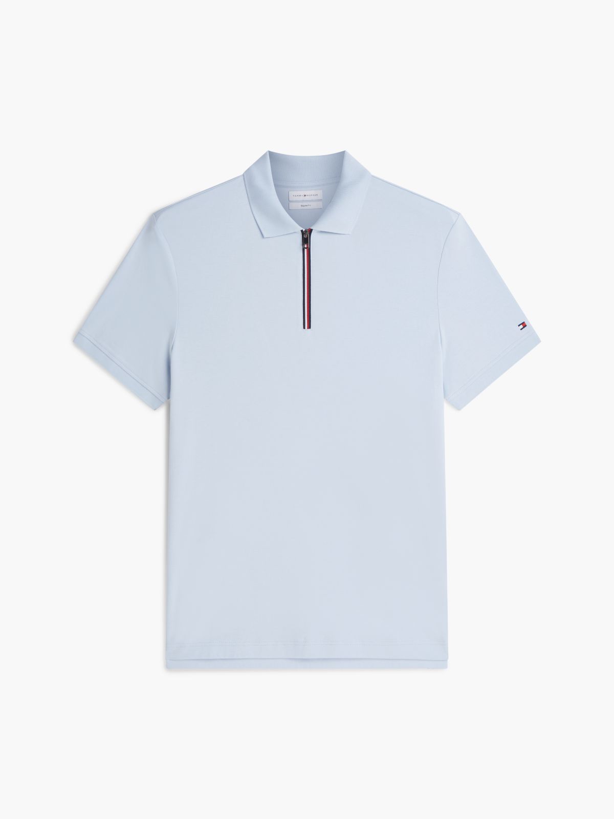 Regular Fit Global Stripe Zip Polo Shirt — Blue