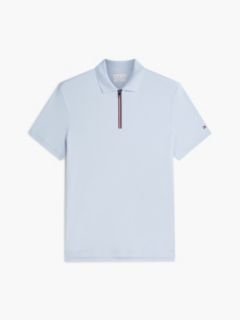 Regular Fit Global Stripe Zip Polo Shirt — Blue 5