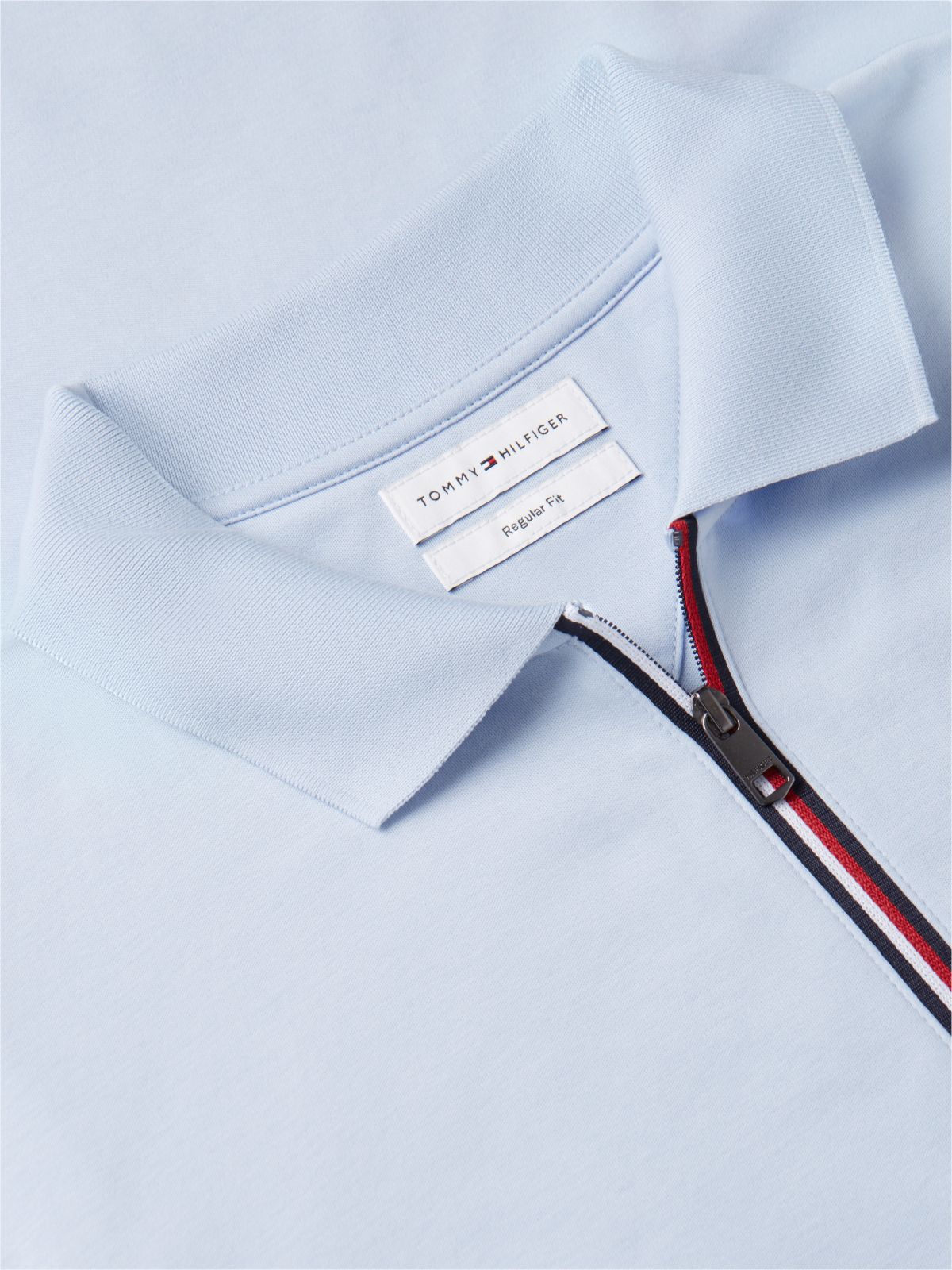 Regular Fit Global Stripe Zip Polo Shirt — Blue
