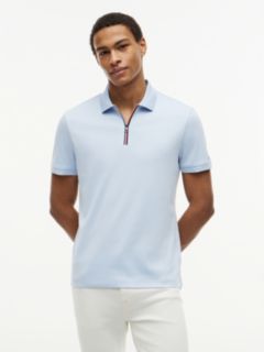 Regular Fit Global Stripe Zip Polo Shirt — Blue 1