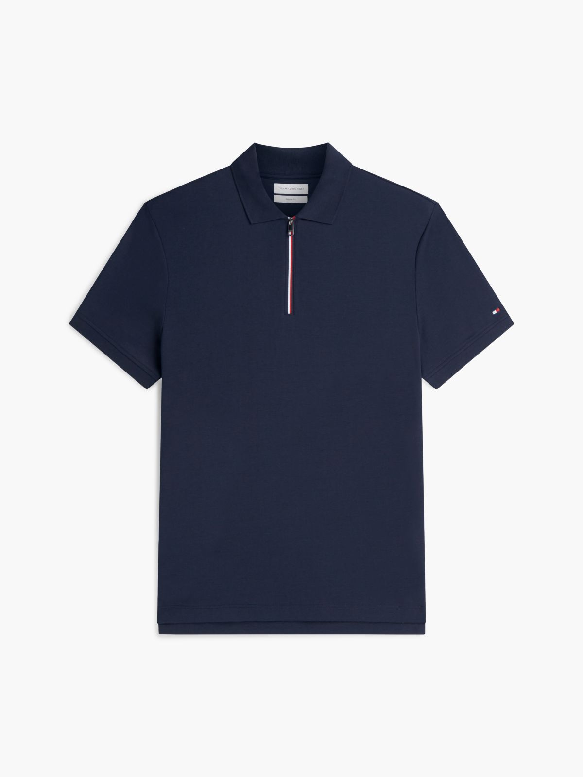 Regular Fit Global Stripe Zip Polo Shirt — Blue