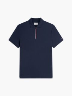 Regular Fit Global Stripe Zip Polo Shirt — Blue 5