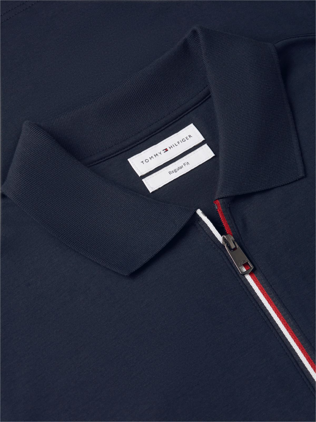 Regular Fit Global Stripe Zip Polo Shirt — Blue