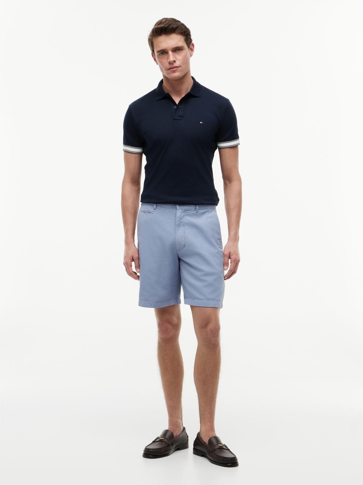 Slim Fit Fluid Cotton Polo Shirt — Blue