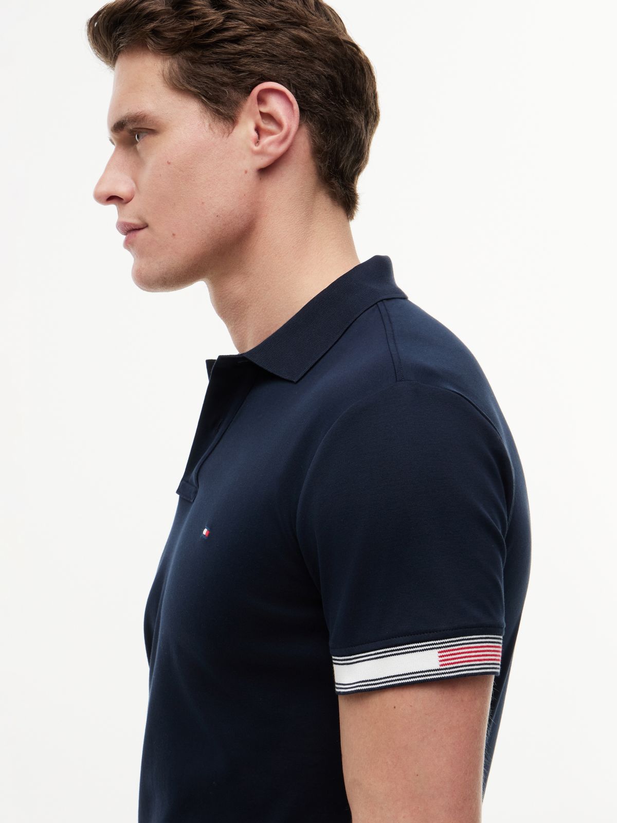 Slim Fit Fluid Cotton Polo Shirt — Blue