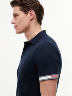 Slim Fit Fluid Cotton Polo Shirt — Blue 3