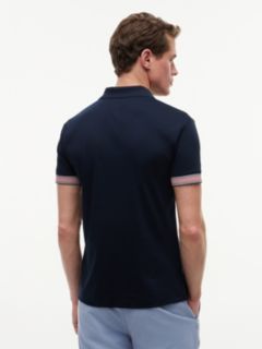 Slim Fit Fluid Cotton Polo Shirt — Blue 4