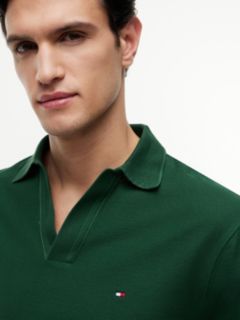 Relaxed Fit Stripe Crepe Polo Shirt — Green 3