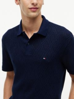 Classic Fit Jacquard Polo Shirt — Blue 3