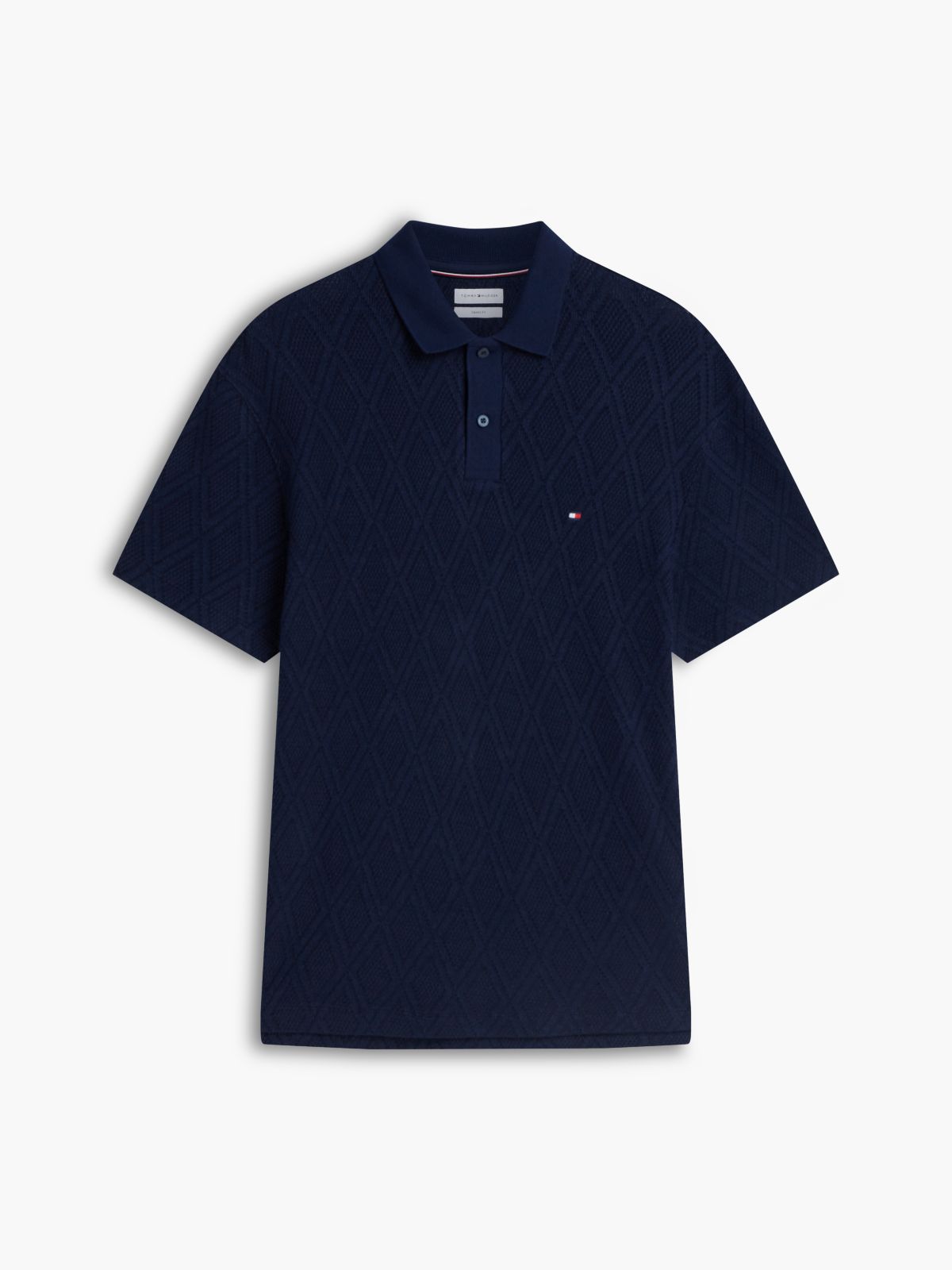 Classic Fit Jacquard Polo Shirt — Blue