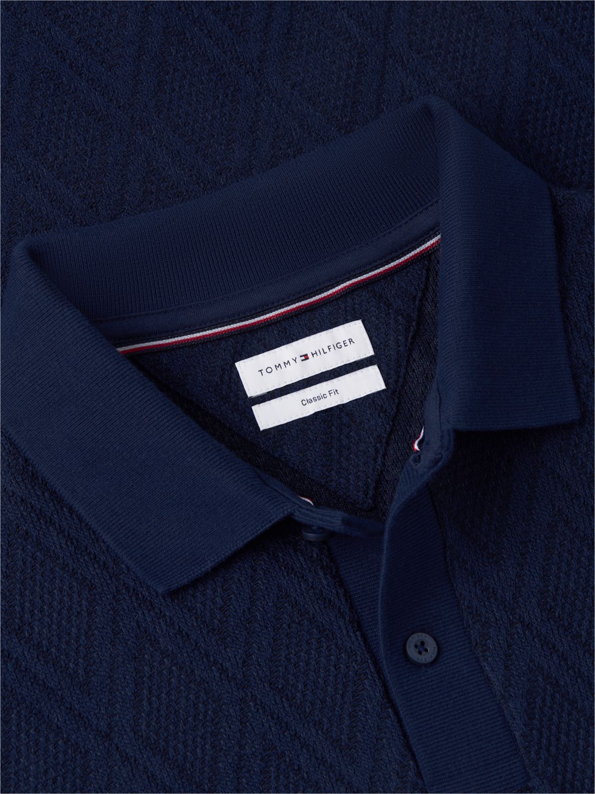 Classic Fit Jacquard Polo Shirt — Blue