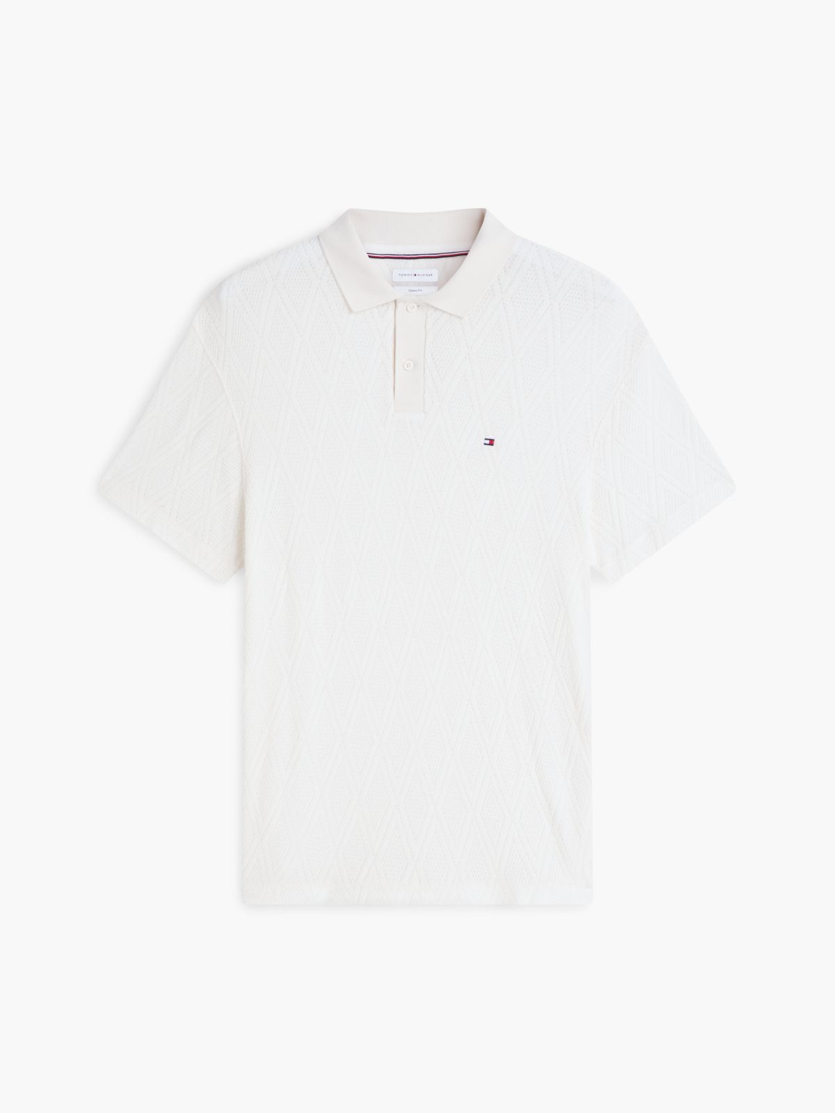 Classic Fit Jacquard Polo Shirt — Beige