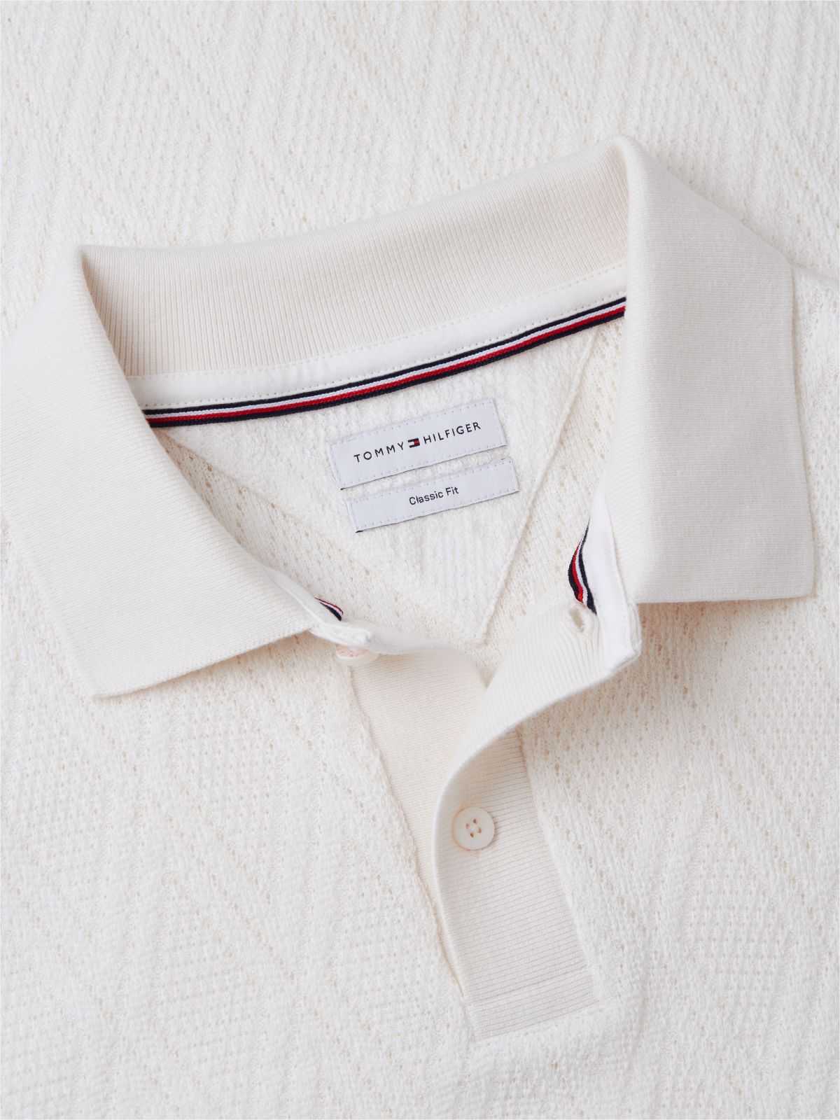 Classic Fit Jacquard Polo Shirt — Beige