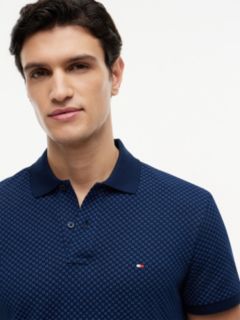 Regular Fit Geometric Print Polo Shirt — Blue 3