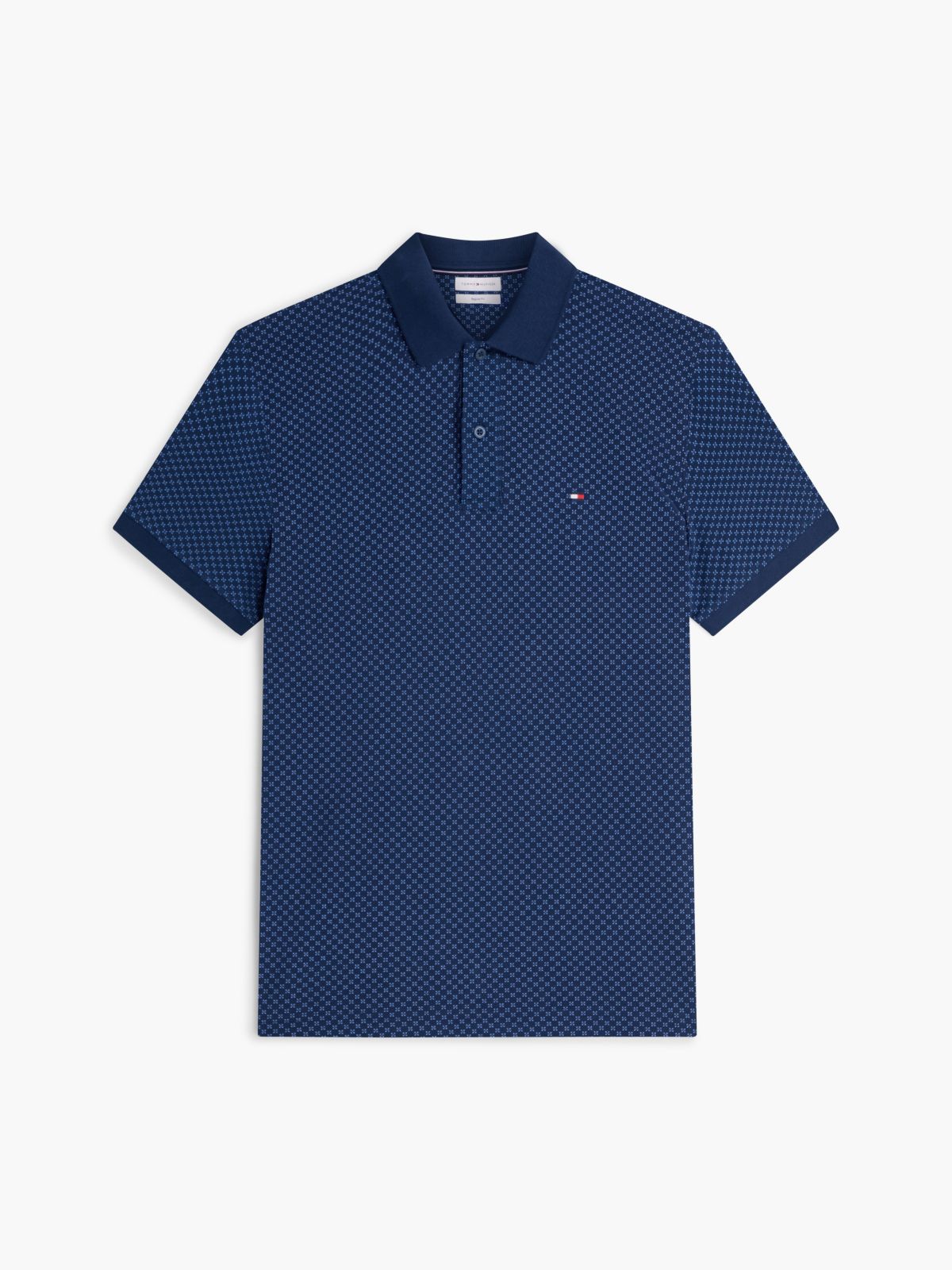 Regular Fit Geometric Print Polo Shirt — Blue