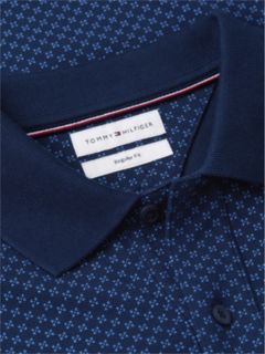 Regular Fit Geometric Print Polo Shirt — Blue 6