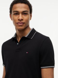 Heritage Regular Fit Stripe Trim Polo Shirt — Black 3