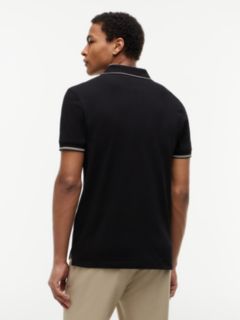 Heritage Regular Fit Stripe Trim Polo Shirt — Black 4