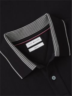 Heritage Regular Fit Stripe Trim Polo Shirt — Black 6