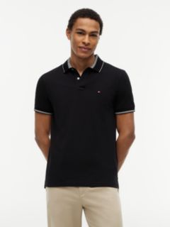 Heritage Regular Fit Stripe Trim Polo Shirt — Black 1