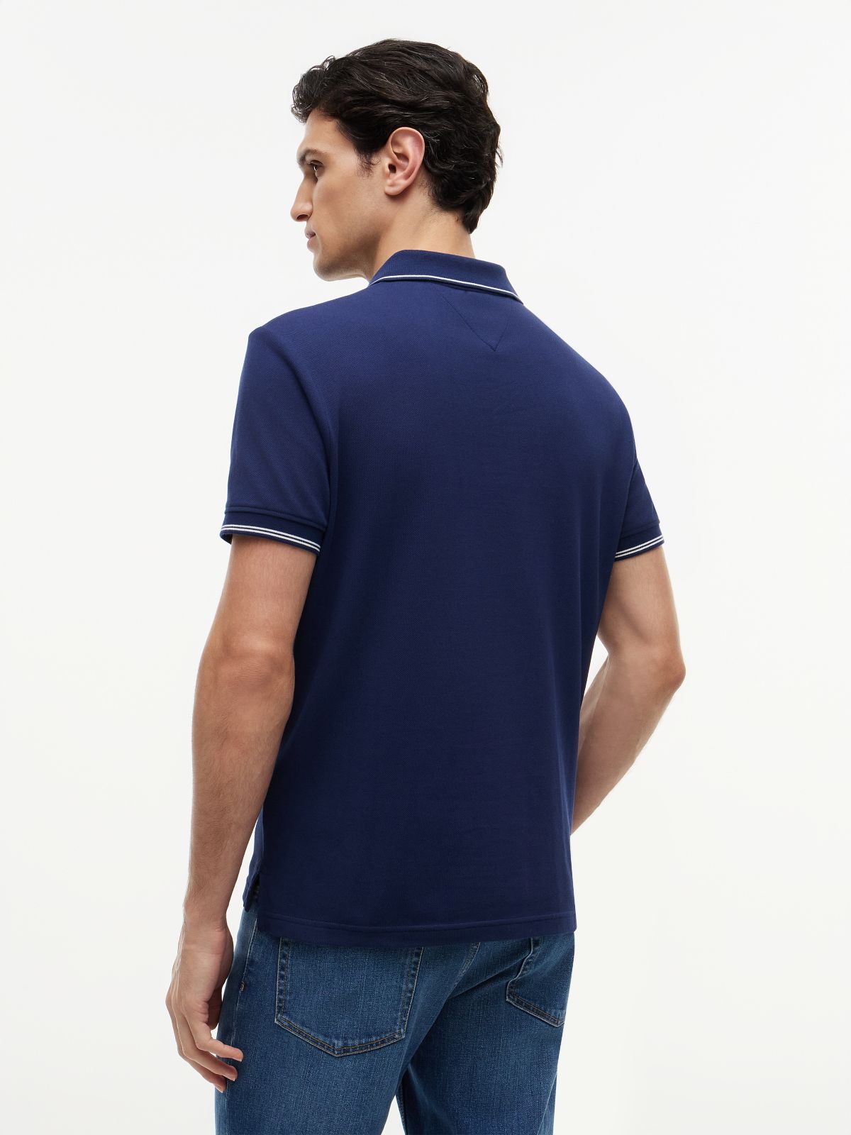 Heritage Regular Fit Stripe Trim Polo Shirt — Blue