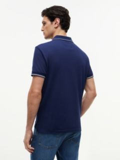 Heritage Regular Fit Stripe Trim Polo Shirt — Blue 4