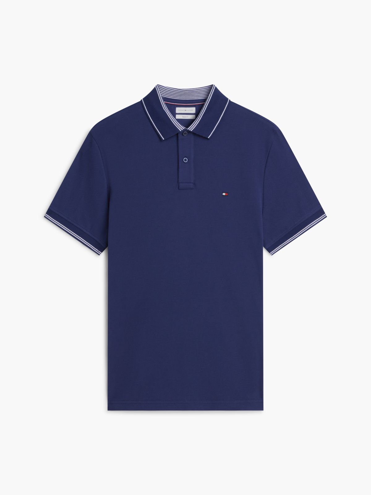 Heritage Regular Fit Stripe Trim Polo Shirt — Blue