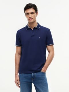 Heritage Regular Fit Stripe Trim Polo Shirt — Blue 1