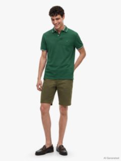 Heritage Regular Fit Stripe Trim Polo Shirt — Green 2