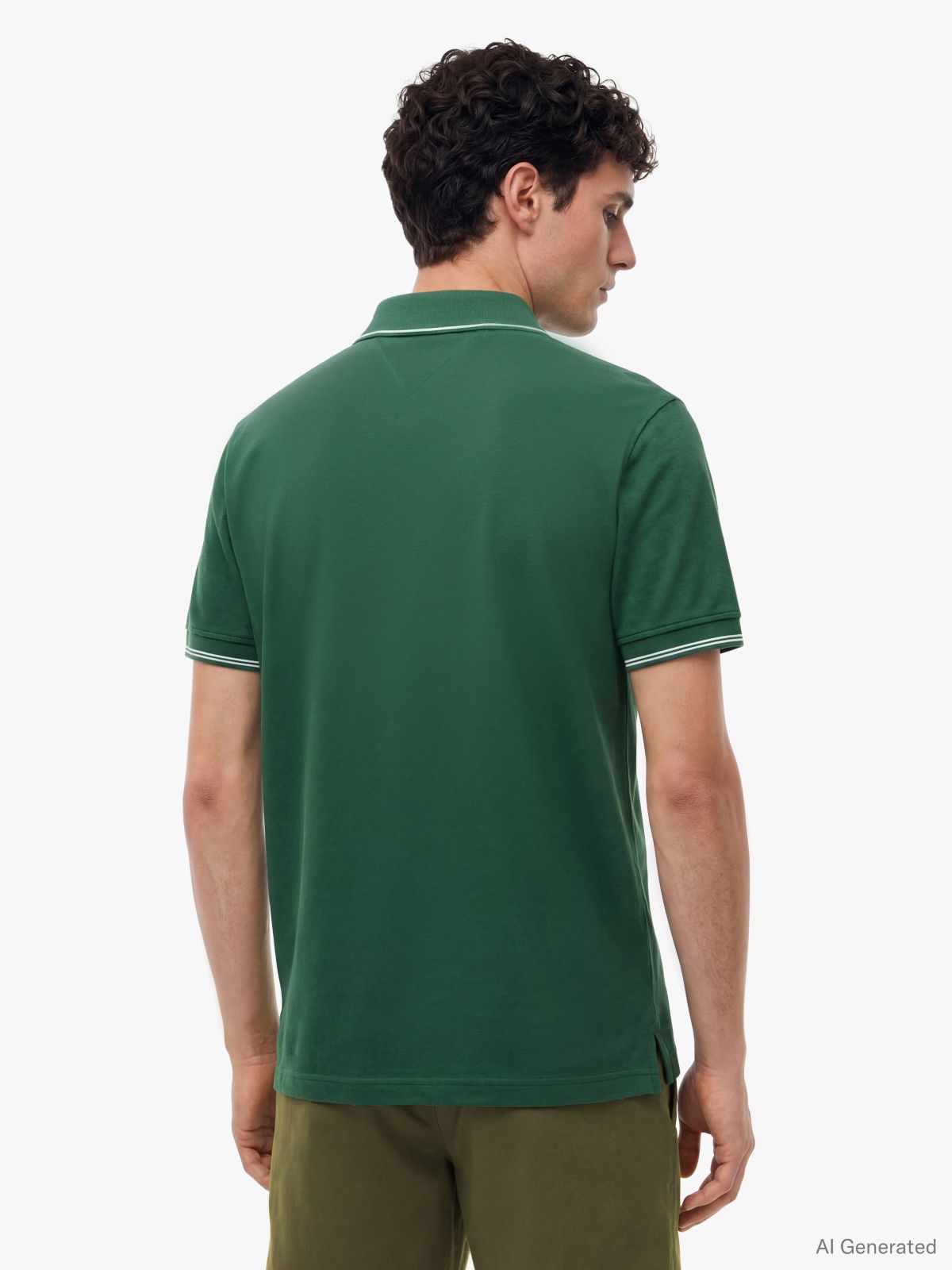 Heritage Regular Fit Stripe Trim Polo Shirt — Green