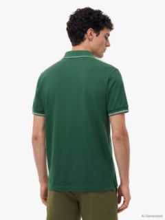 Heritage Regular Fit Stripe Trim Polo Shirt — Green 4