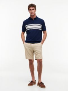 Classic Fit Stripe Pique Polo Shirt — Blue 2
