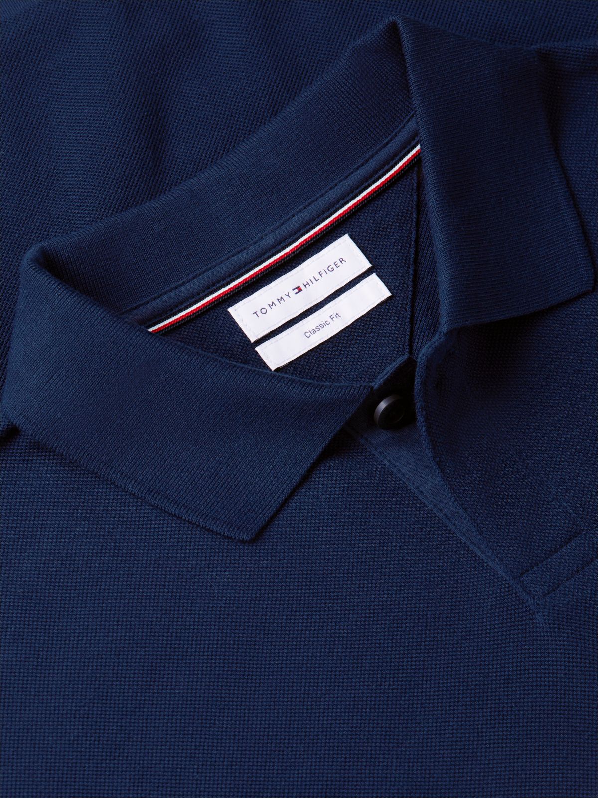 Classic Fit Stripe Pique Polo Shirt — Blue