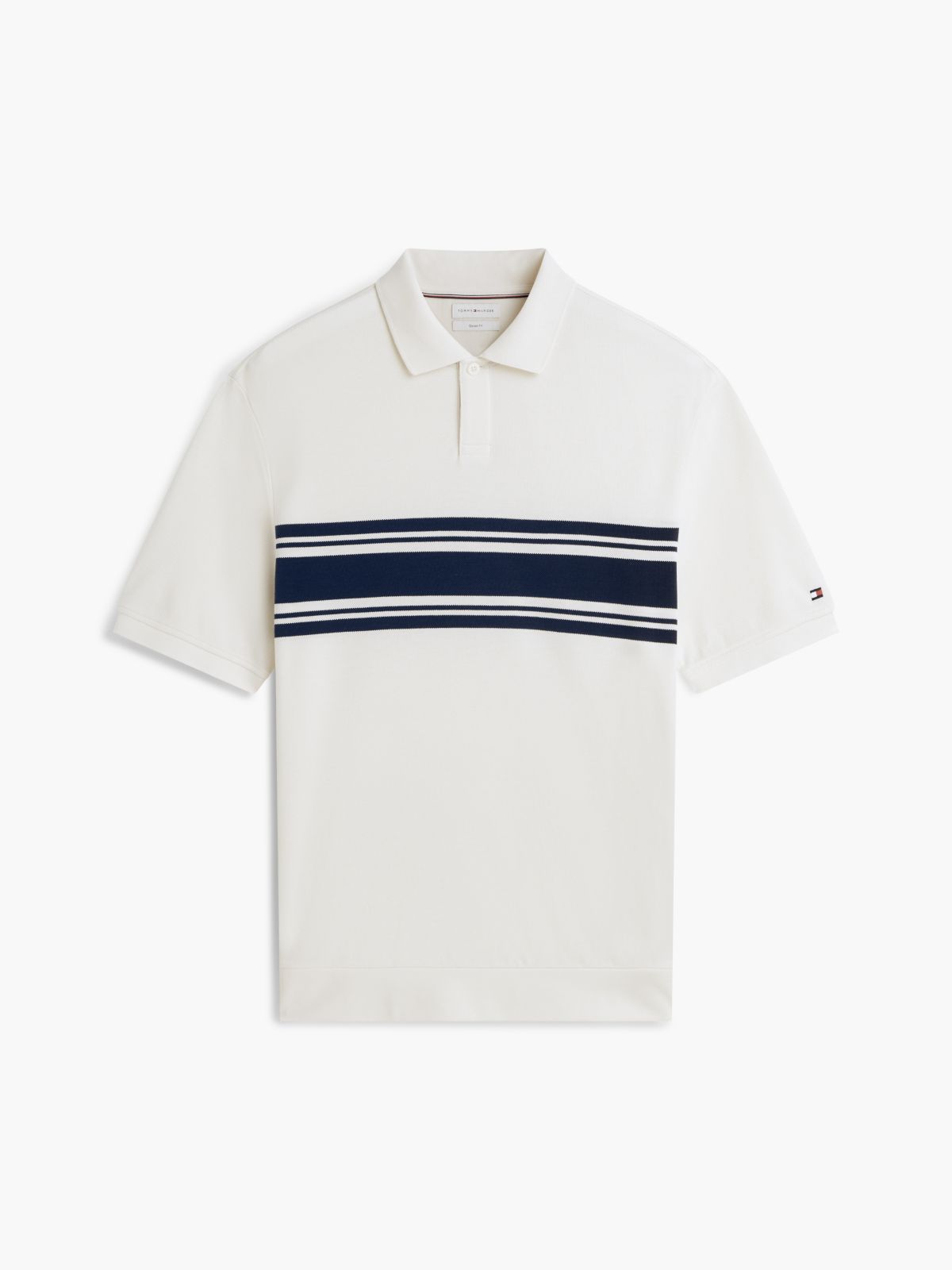 Classic Fit Stripe Pique Polo Shirt — Beige