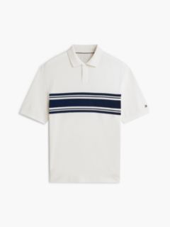 Classic Fit Stripe Pique Polo Shirt — Beige 5