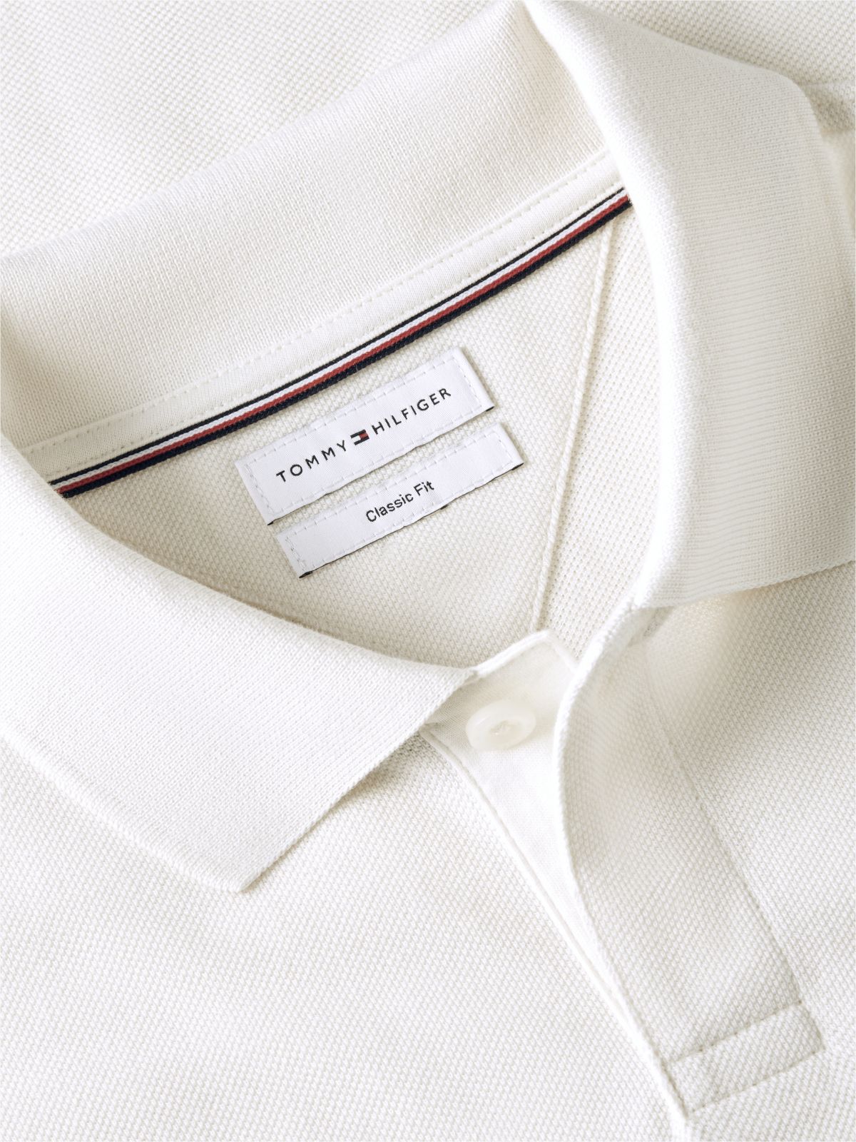 Classic Fit Stripe Pique Polo Shirt — Beige