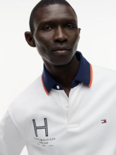 Classic Fit Logo Long Sleeve Polo Shirt — White 3