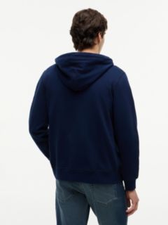 Flag Embroidery French Terry Zip-Thru Hoody — Blue 4