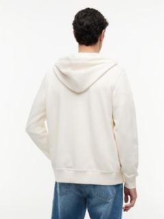 Flag Embroidery French Terry Zip-Thru Hoody — Beige 4