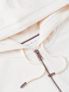 Flag Embroidery French Terry Zip-Thru Hoody — Beige 6