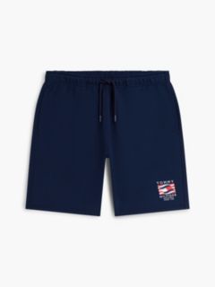 Logo Embroidery Terry Sweat Shorts — Blue 5