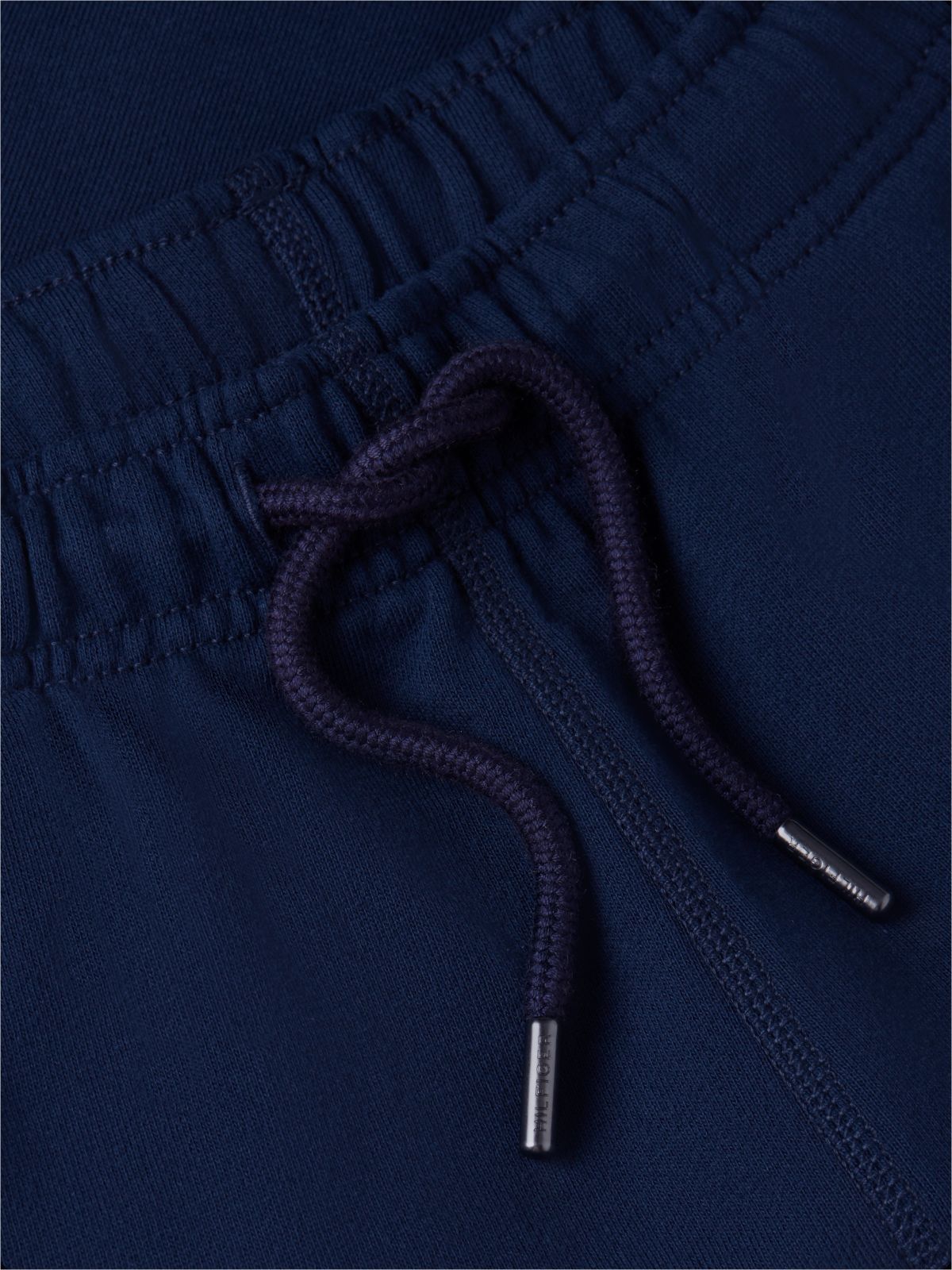 Logo Embroidery Terry Sweat Shorts — Blue